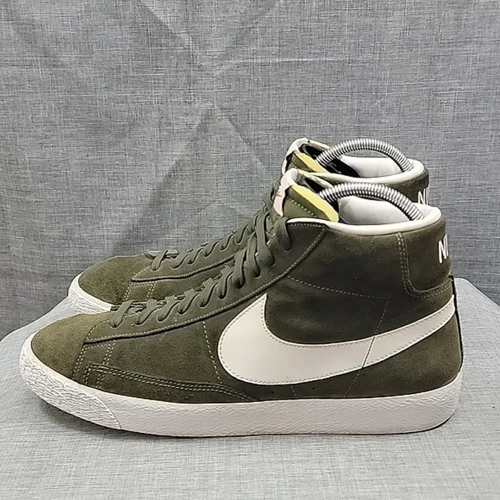 Nike Blazer Mid Premium 2016 429988-303 Green Olive Suede Sneaker Men's SZ 12